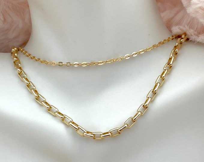 Thin gold chain necklace, delicate gold chain, everyday necklace, gold choker necklace, dainty simple chain necklace, gold plated chain
