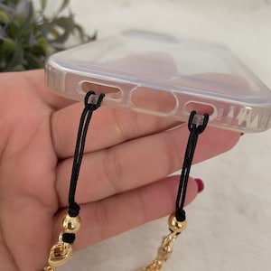Gold Plated Phone Lanyard: Nylon Cord iPhone Case Strap