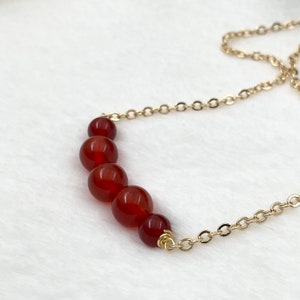 Carnelian necklace, Carnelian choker, Carnelian bead necklace, dainty gemstone necklace, gemstone bar necklace, birthstone necklace for mom