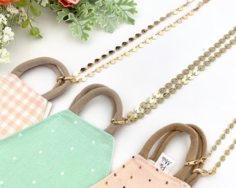 Gold Plated Face Mask Chain: Sunglasses Cord, Detachable Lanyard (24.5 inches)