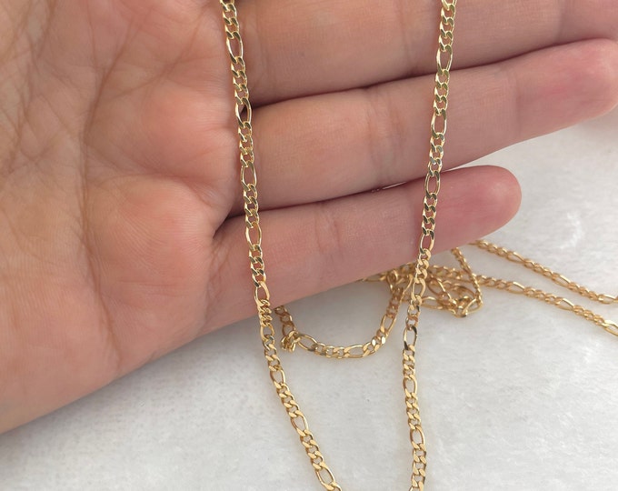 Figaro necklace, Long gold chain, gold Figaro chain, thin gold necklace, dainty gold chain, long dainty gold necklace, Necklace for Women