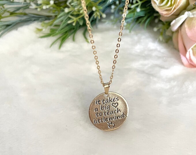 Necklace for teacher, teacher appreciation gifts, apple necklace for teacher, 1st day of school teacher gift, back to school teacher gift