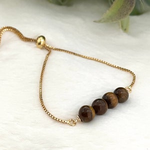 Tigers eye bracelet, tiger eye stone bracelet, dainty bracelet, adjustable bracelet, energy bracelet, Negative Energy Protection Bracelet