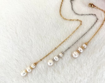 Extensión de collar con fondo de perlas: cadena chapada en oro de 18 quilates