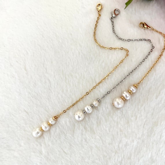 Necklace Extension, Back Necklace, Chain Extender, Pearl Back Necklace,  Backdrop Necklace, Pearl Back Drop Necklace, Freshwater Pearls 