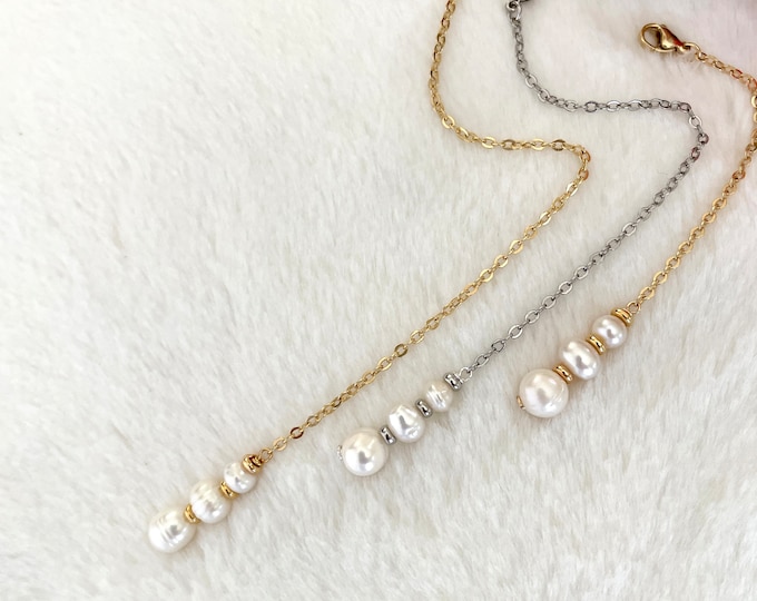 Necklace Extension, Back necklace, Chain Extender, Pearl back necklace, Backdrop necklace, Pearl back drop necklace, Freshwater pearls