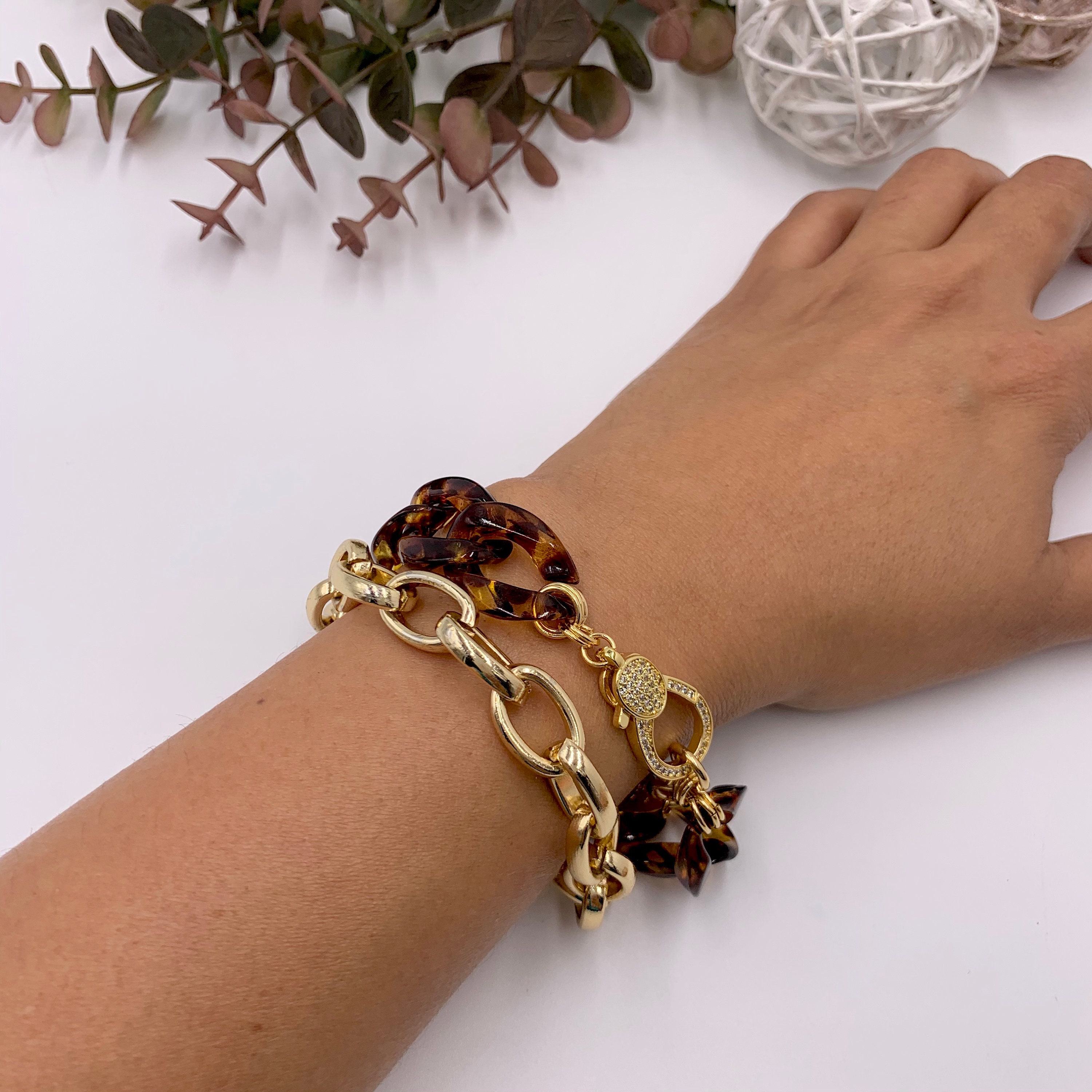 Chunky link chain bracelet, chunky chain bracelet, Acrylic