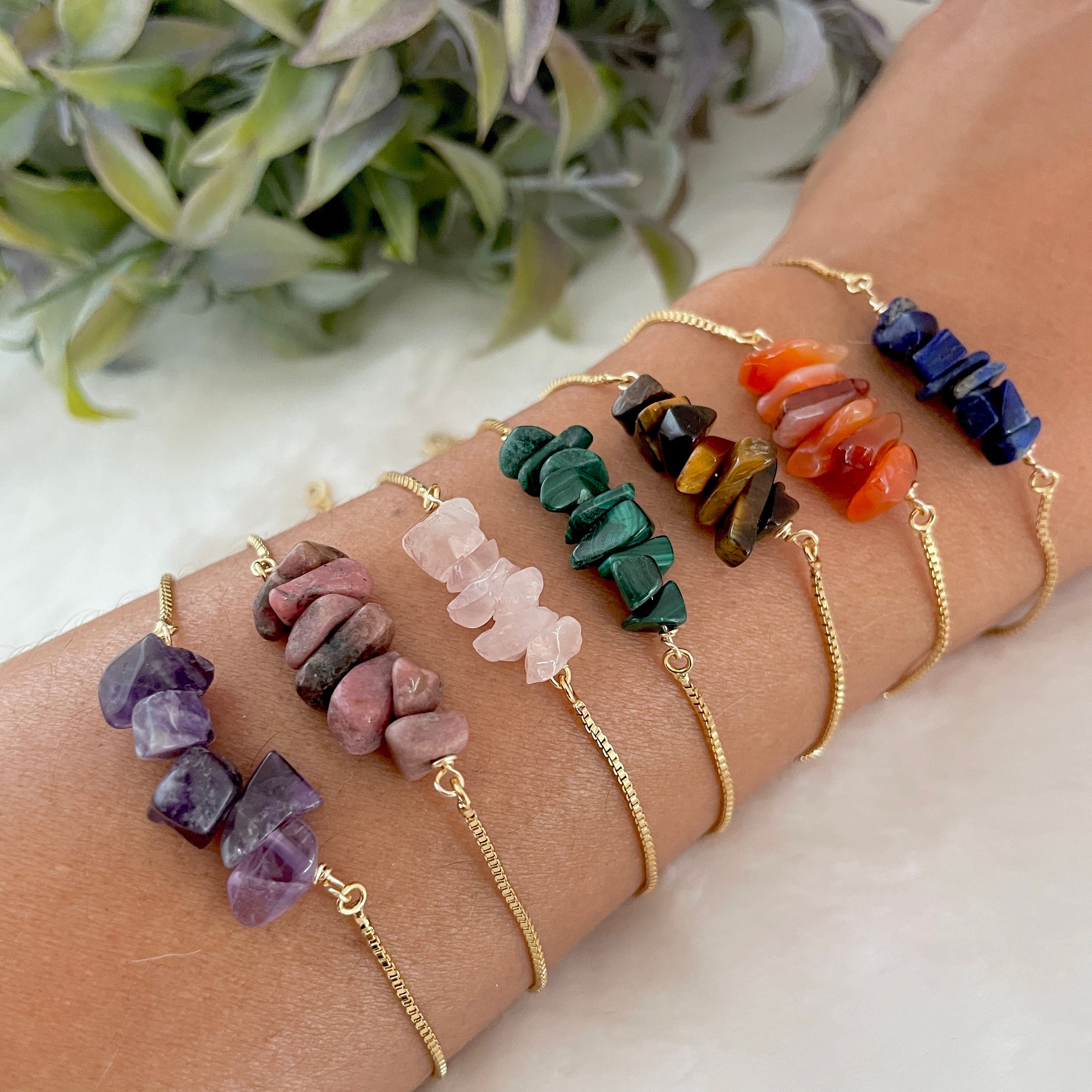 Gemstone bracelet Rose quartz - Crystals by Lina