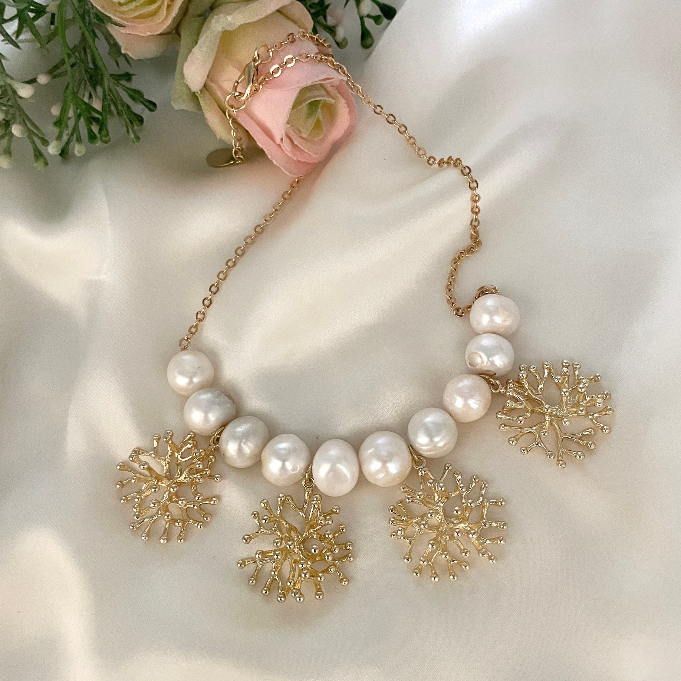 Sea Glass & Freshwater Pearl Necklace | Beach Elegance Defined