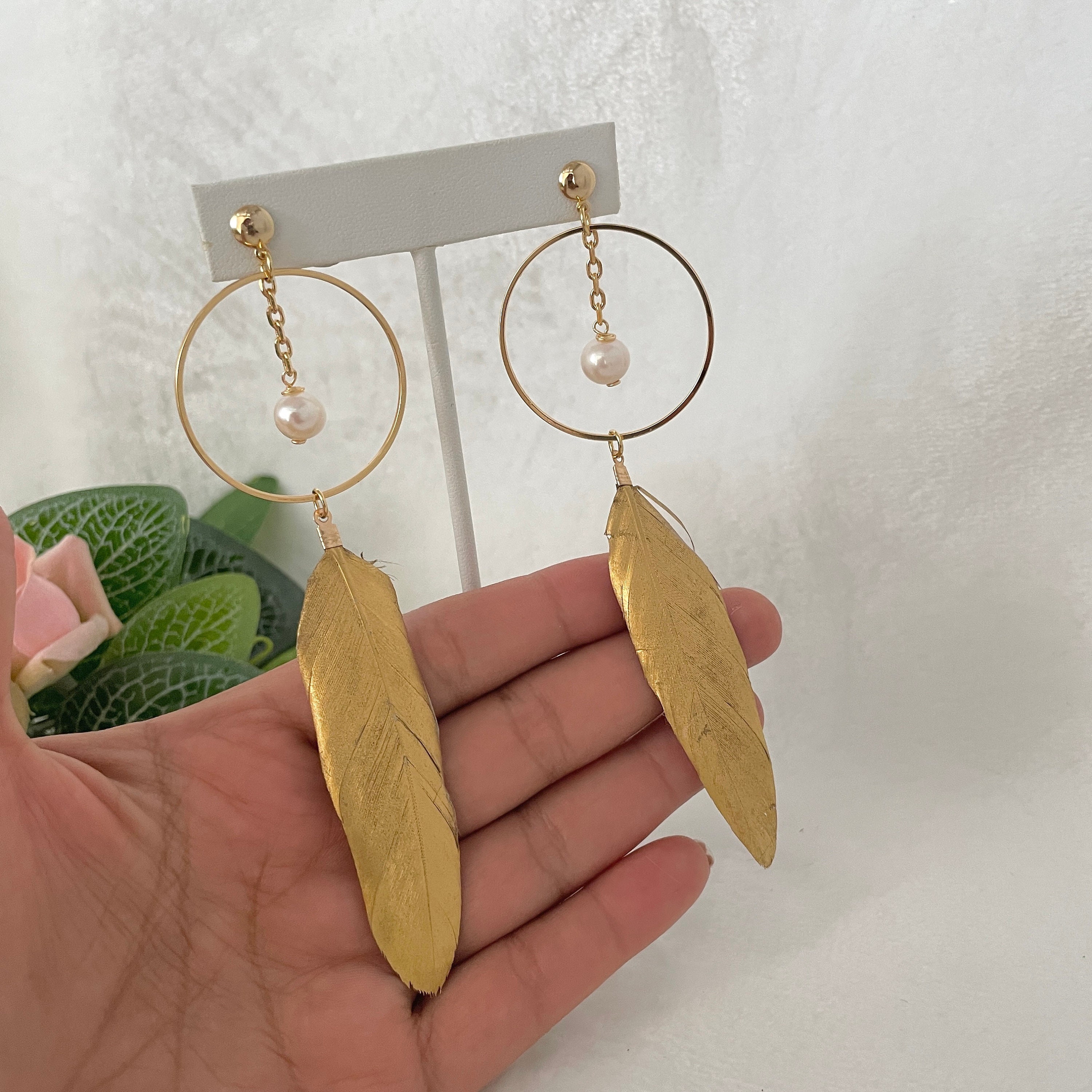 Amazon.com: Feather Earrings Handmade Natural Lightweight Long Feather  Dangle Earrings for Women Girls Valentine's Day Mother's Day Gift:  Clothing, Shoes & Jewelry
