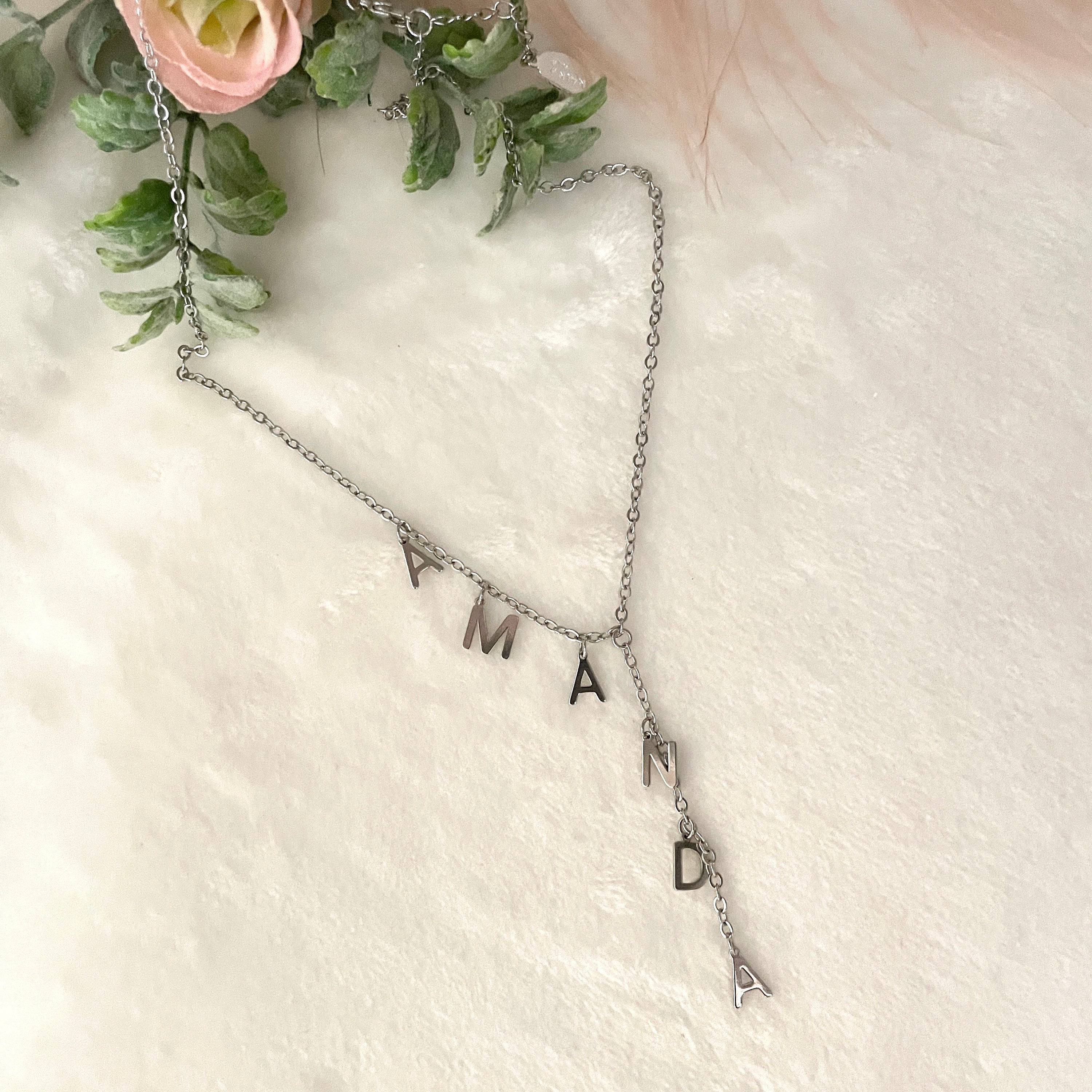 Hanging name necklace discount