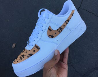 Custom Nike Air Force 1 Brown LV Monogram Print