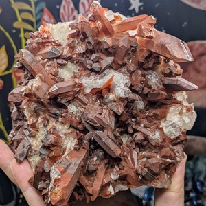Moroccan Red Hematite Fire Quartz Self-standing Cluster