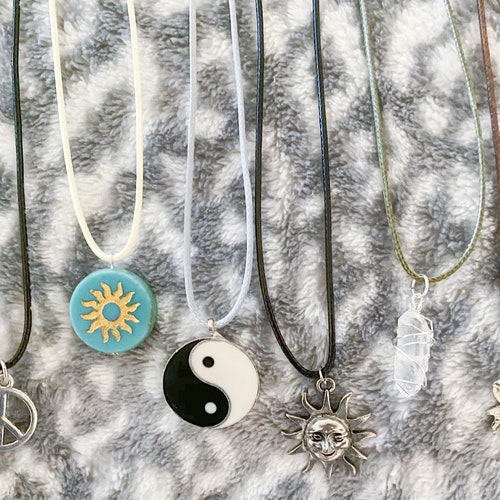 Waxed Cord Customizable Charm Necklace Options 2 Etsy