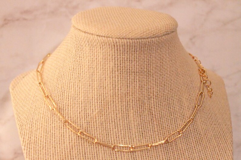 18K Gold Plated Toggle Clasp Paperclip Choker image 6