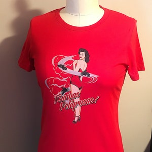 Curvas Peligrosas Tee: Mexican Pinup Girl, Vintage Rockabilly Style Bild 4