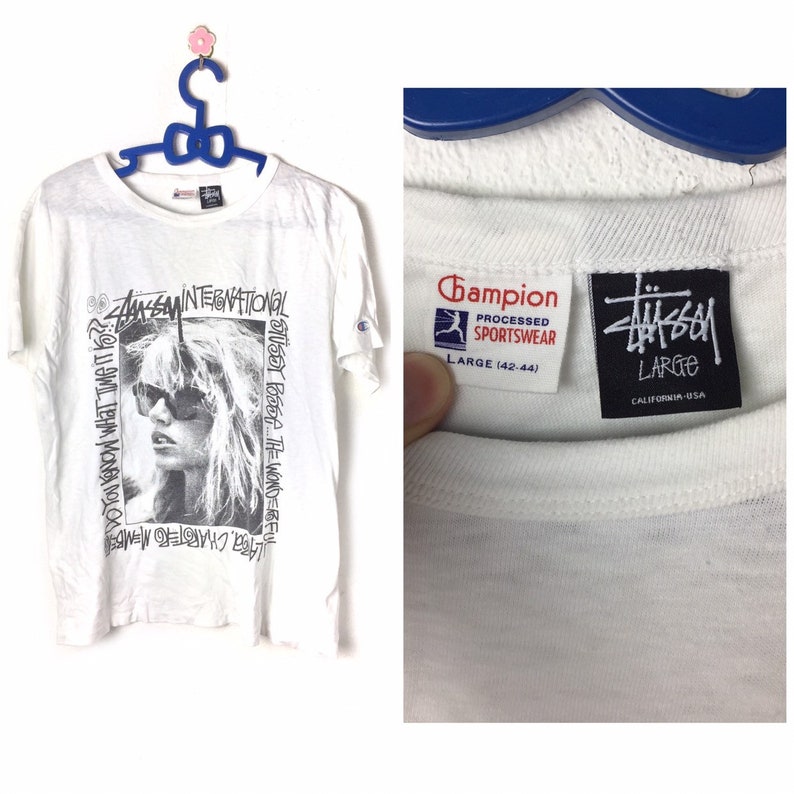 stussy x champion t shirt