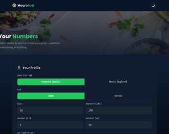 Macro Calculator | TDEE Calorie Counter | Nutrition Tracker (Digital Download)
