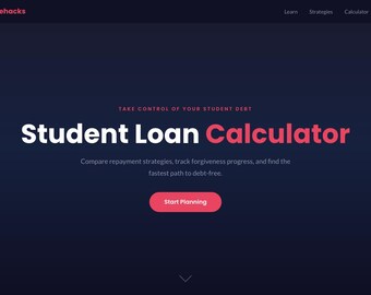Student Loan Calculator | Repayment Strategy Planner | PSLF Tracker | Debt Payoff Tool | Interactive HTML Download