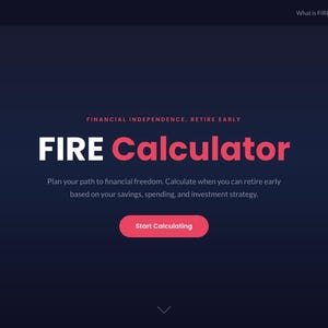 FIRE Calculator | Financial Independence Retire Early Planner | Interactive HTML Tool | LeanFIRE FatFIRE BaristaFIRE CoastFIRE