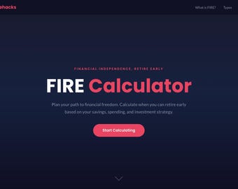 FIRE Calculator | Financial Independence Retire Early Planner | Interactive HTML Tool | LeanFIRE FatFIRE BaristaFIRE CoastFIRE