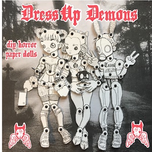Printable Horror Paper Dolls, Dress Up Demons -- DIY Articulated Gothic Paperdolls