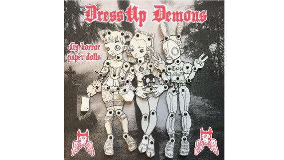 Printable Horror Paper Dolls, Dress up Demons -- DIY Articulated
