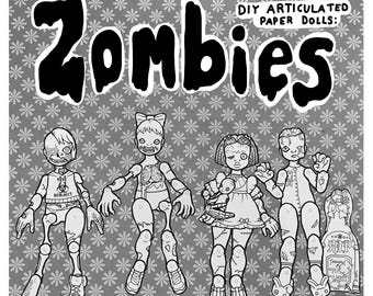 printable DIY miniature articulated paper dolls - zombies