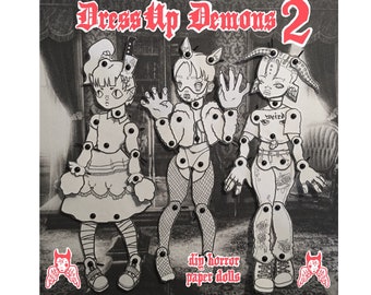 Printable Horror Paper Dolls, Dress Up Demons II -- DIY Articulated Gothic Paperdolls