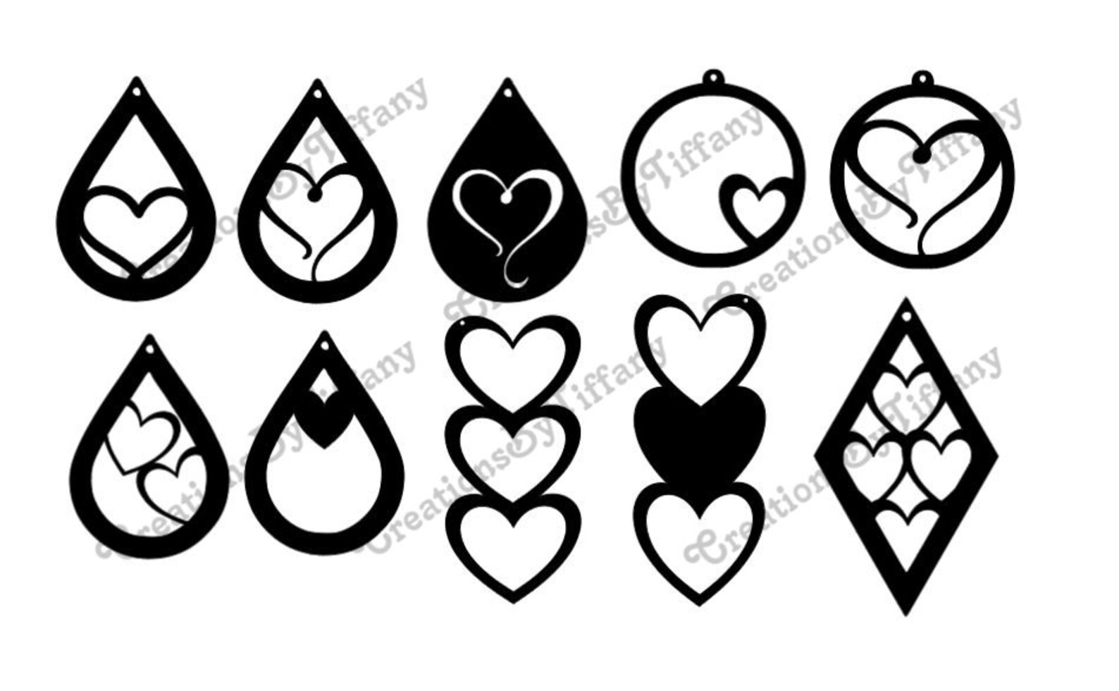 Heart Earring SVG Bundle - Etsy