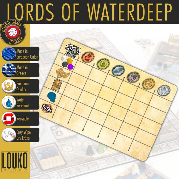 Upgrade Lords of Waterdeep Score Sheet