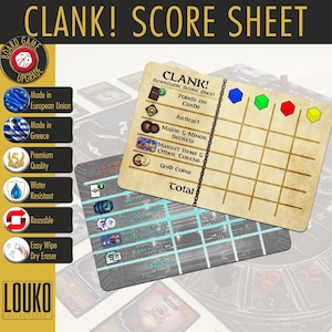 Hoja de puntuación de la actualización de Clank! Original y In! Space!