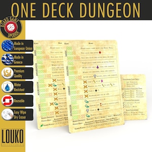 Hojas de desafío regrabables de Upgrade One Deck Dungeon