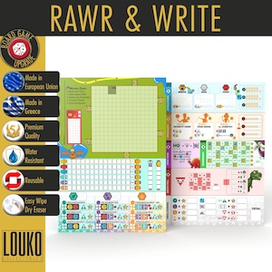 Upgrade herschrijfbare Rawr 'n Write-vellen van Dinosaur Island