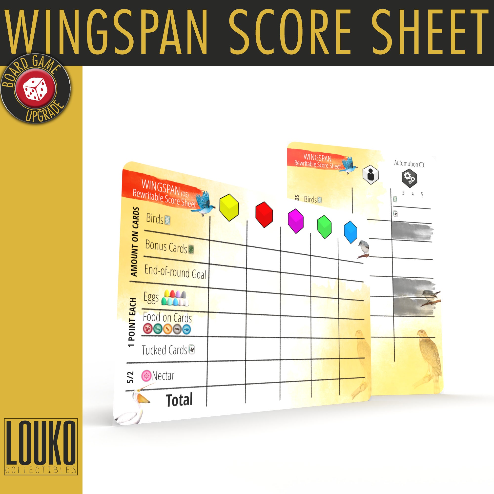 Upgrade Wingspan Score Sheet for Core European & Oceania Etsy