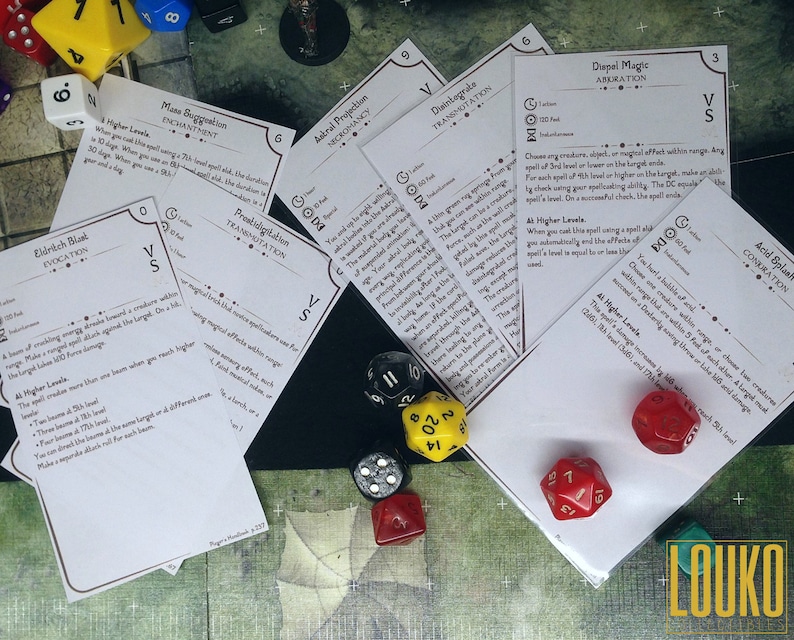 Custom Druid Spell Cards Dnd 5e Etsy