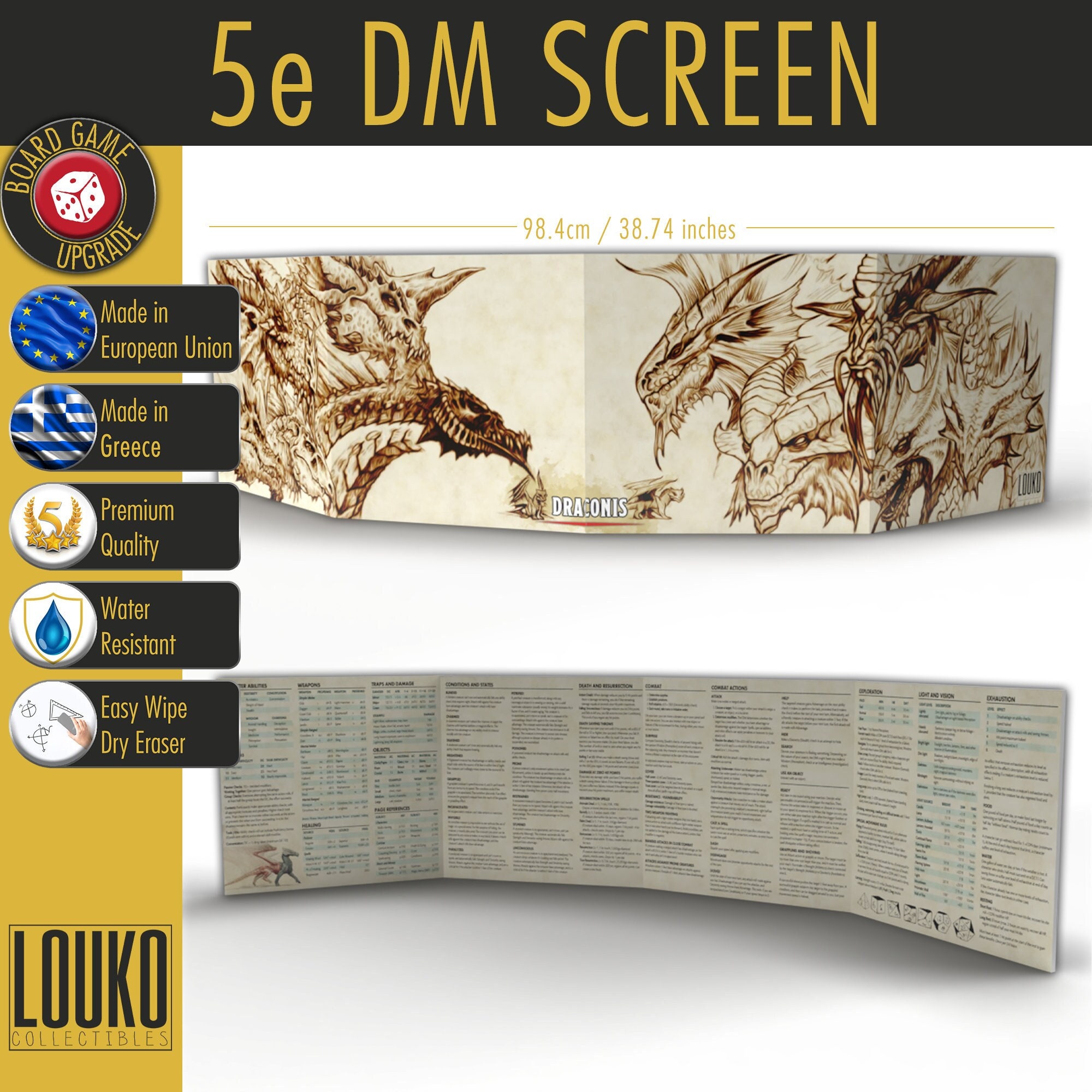 Draconis Dungeon Master Screen DnD 5e DM Screen - Etsy