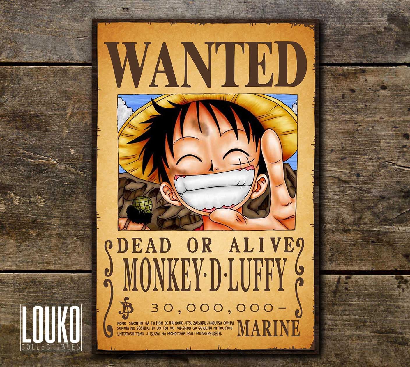 luffy wanted poster