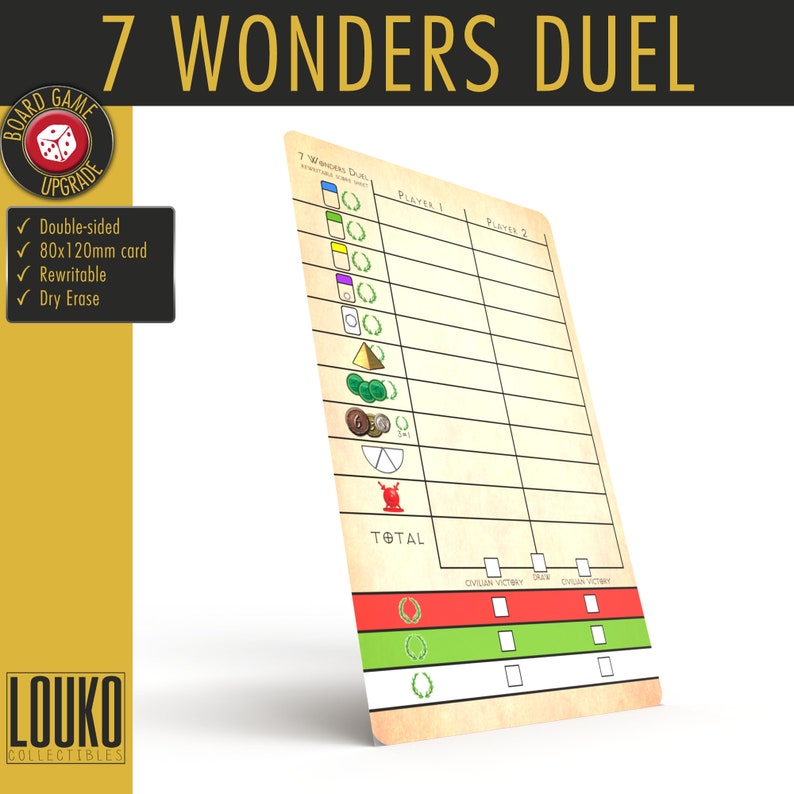 Upgrade 7 Wonders Duel Score Sheet Etsy