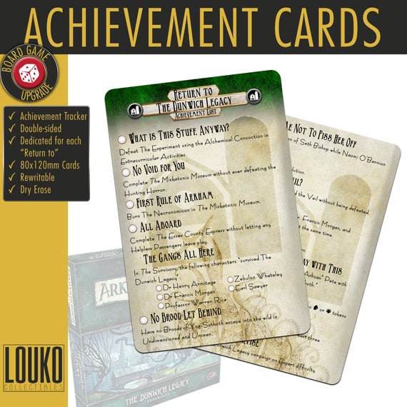 arkham horror upgrading cards Upgrade Arkham Horror Achievement Cards