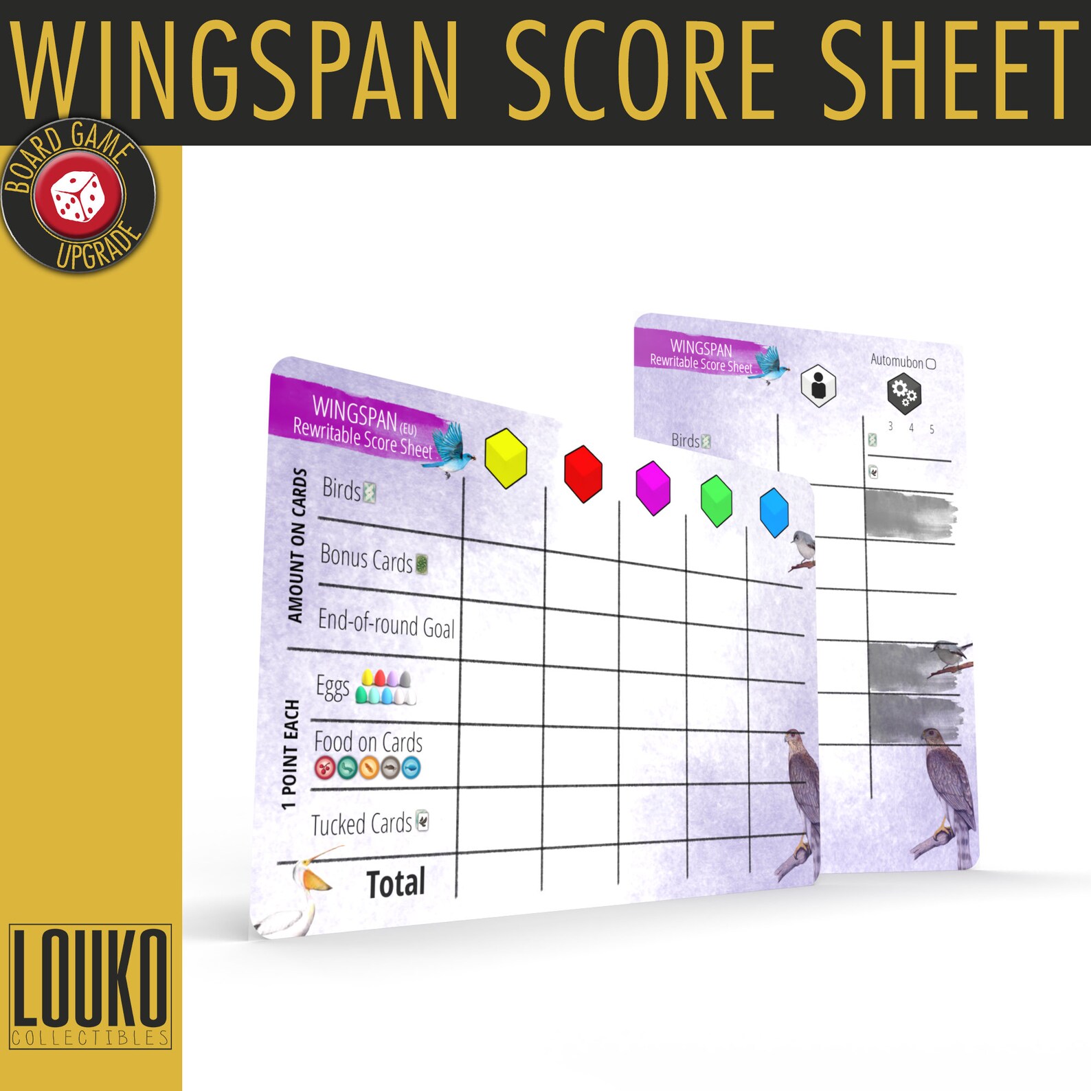 Upgrade Wingspan Score Sheet for Core European & Oceania Etsy UK