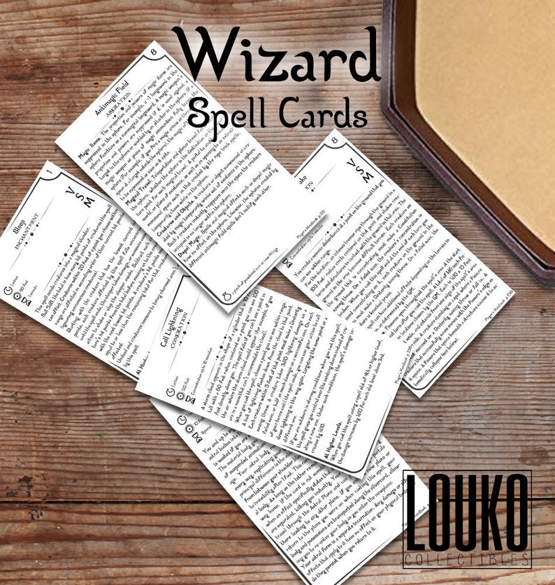 Custom Wizard Spell Cards Dnd 5e Toys Games Games Puzzles Kromasol Com