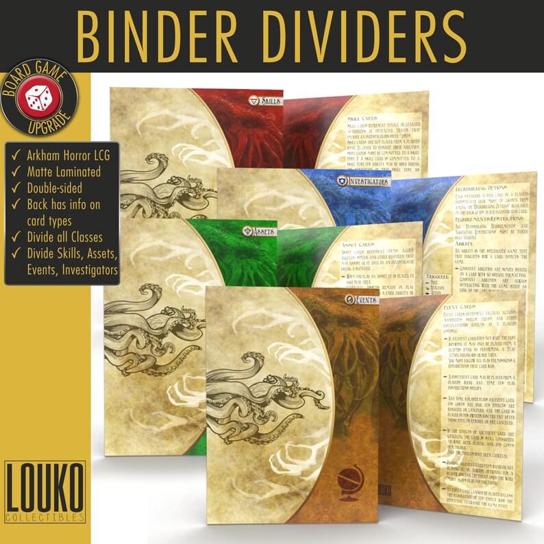 Dividers for Binders Arkham Horror Player Set Etsy