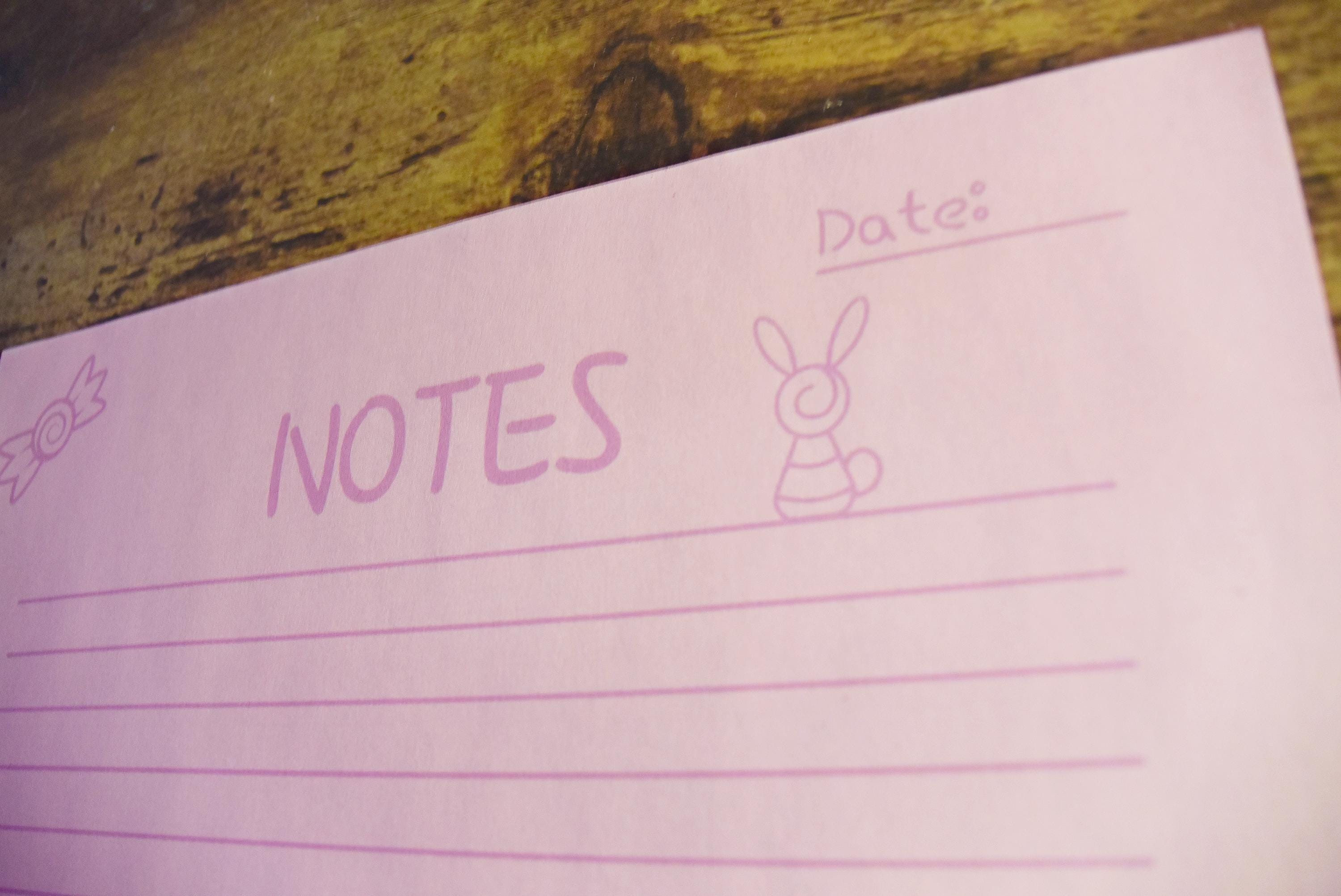 Individual Lined Note Sheet | Printable Stationery | Sweet Pink Design ...