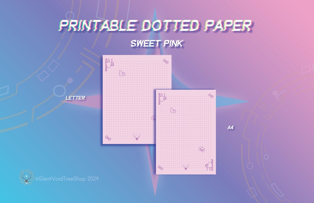 Sweet Pink Dotted Note Sheet: US Letter & A4 (printable PDF) - Etsy