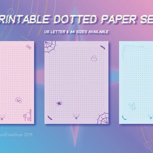 Dotted Note Sheets | Printable Stationery Set | Full Bundle Download ...