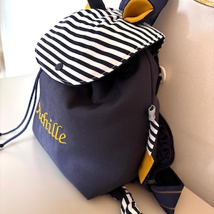 Personalized Toddler Backpack – Nautical Striped Kids Backpack with Embroidered Name, Preschool & Daycare Bag, Cute Custom Baby Gift image 8
