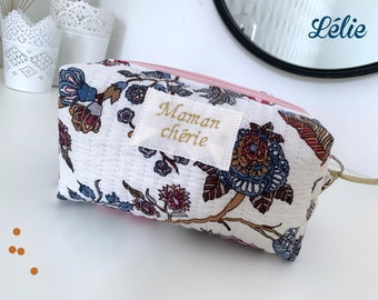 Trousse matelassée motif fleuri pour Maman chérie