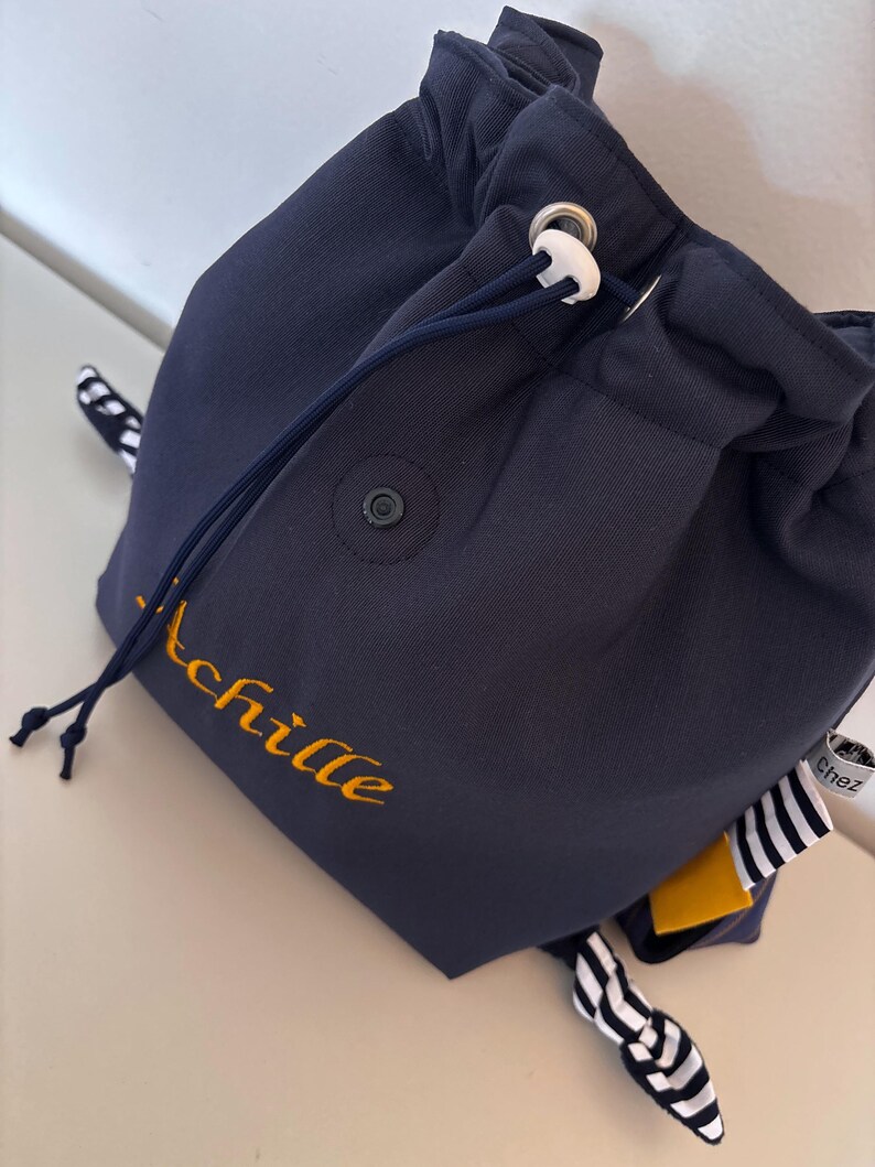 Personalized Toddler Backpack – Nautical Striped Kids Backpack with Embroidered Name, Preschool & Daycare Bag, Cute Custom Baby Gift image 11