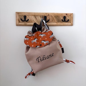 Zaino personalizzato per bambini in età prescolare, cartella per bambini piccoli con stampa zebrata, perfetto come regalo per baby shower o compleanno.